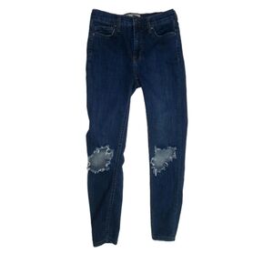 Free People Dark Blue Distressed Women's Skinny Jeans Waist 27 Inseam 26